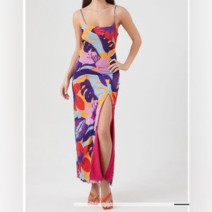 tropical floral maxi dress 🌹